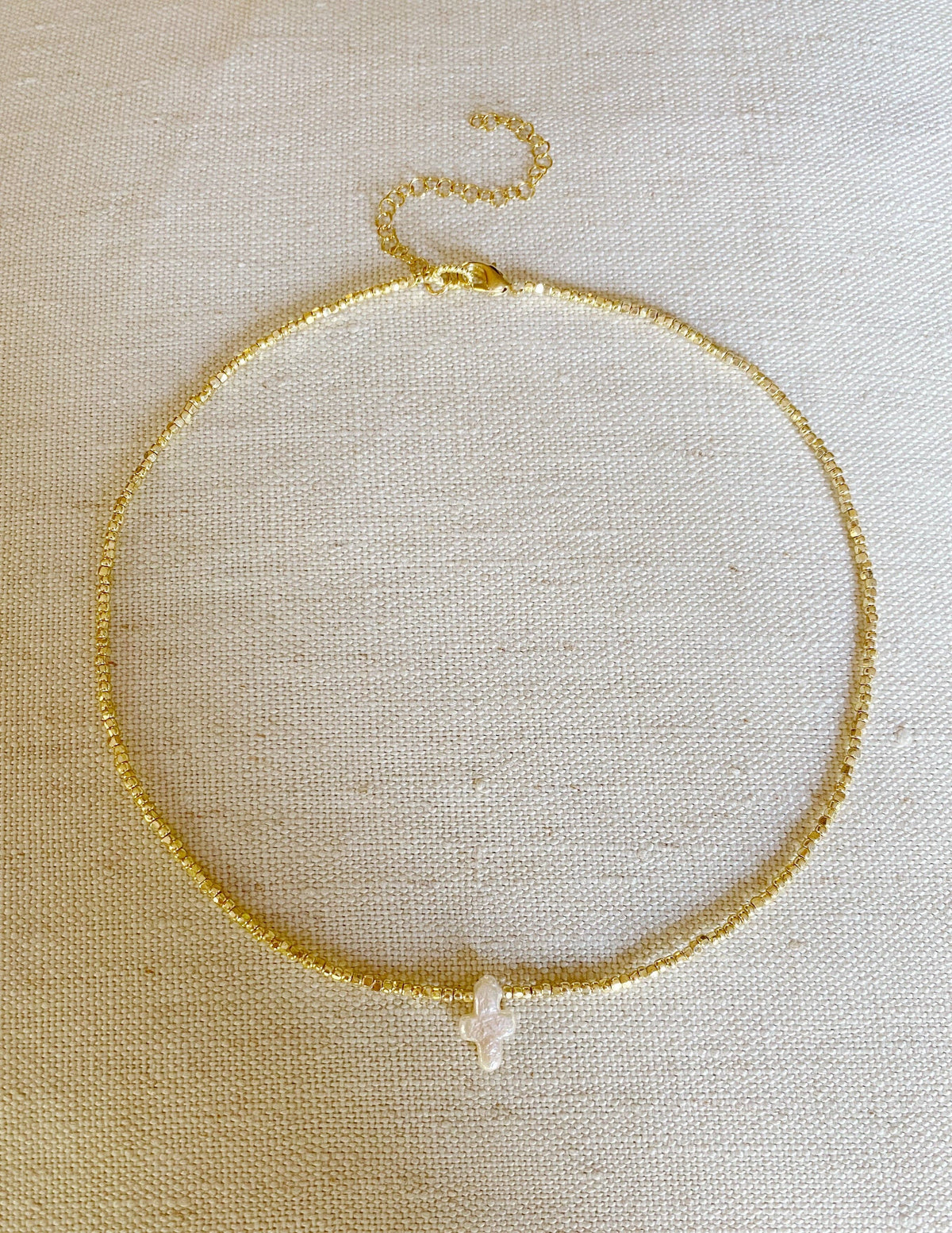 Pearl Cross Choker