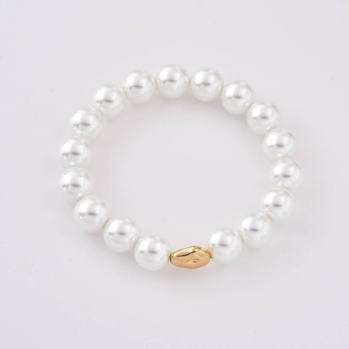 Gold Filled Stretchy Pearl Bracelet