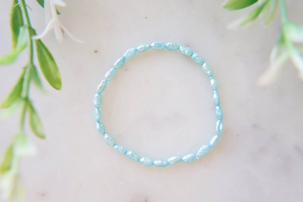 Baby Blue Ocean Pearl Beaded Bracelet