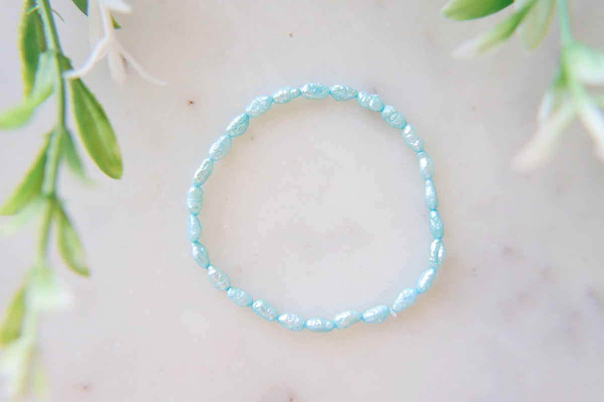 Baby Blue Ocean Pearl Beaded Bracelet