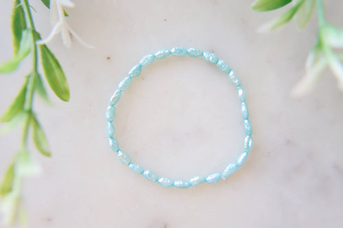 Baby Blue Ocean Pearl Beaded Bracelet