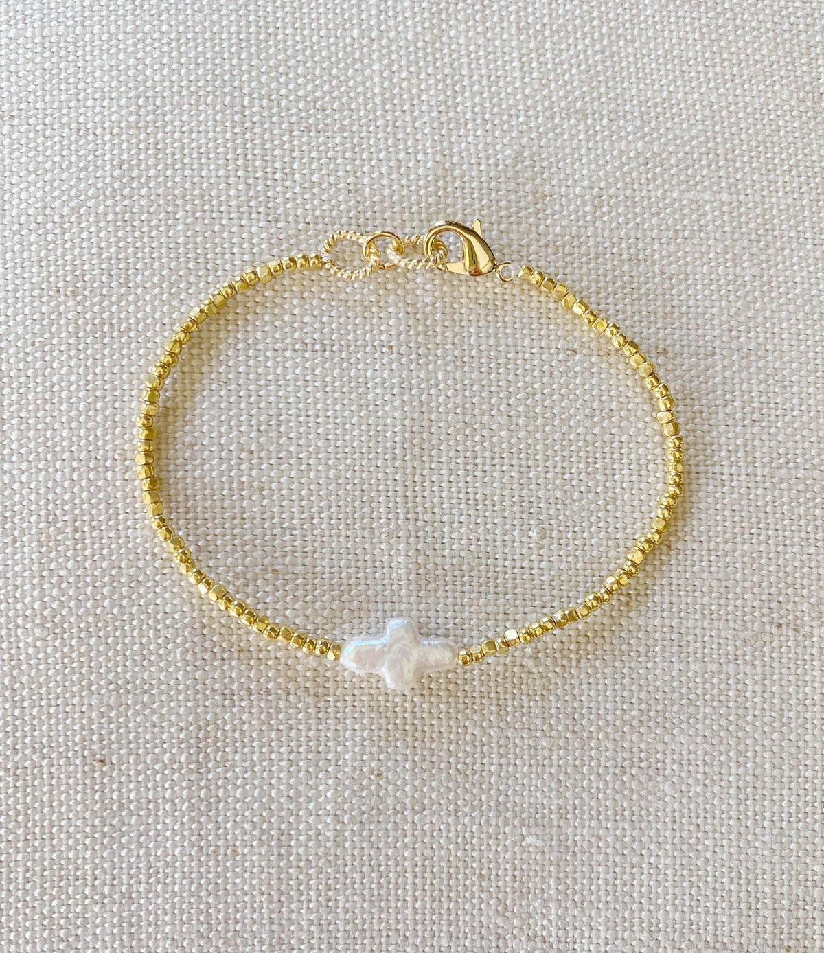 Pearl Cross Bracelet