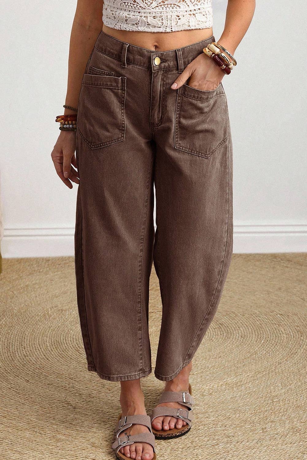 Brown Barrel Jeans