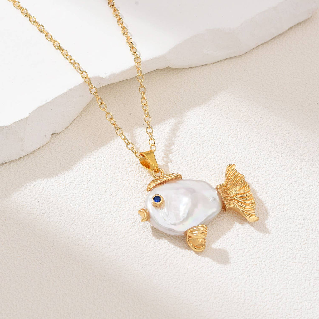 Pearl Fish Necklace